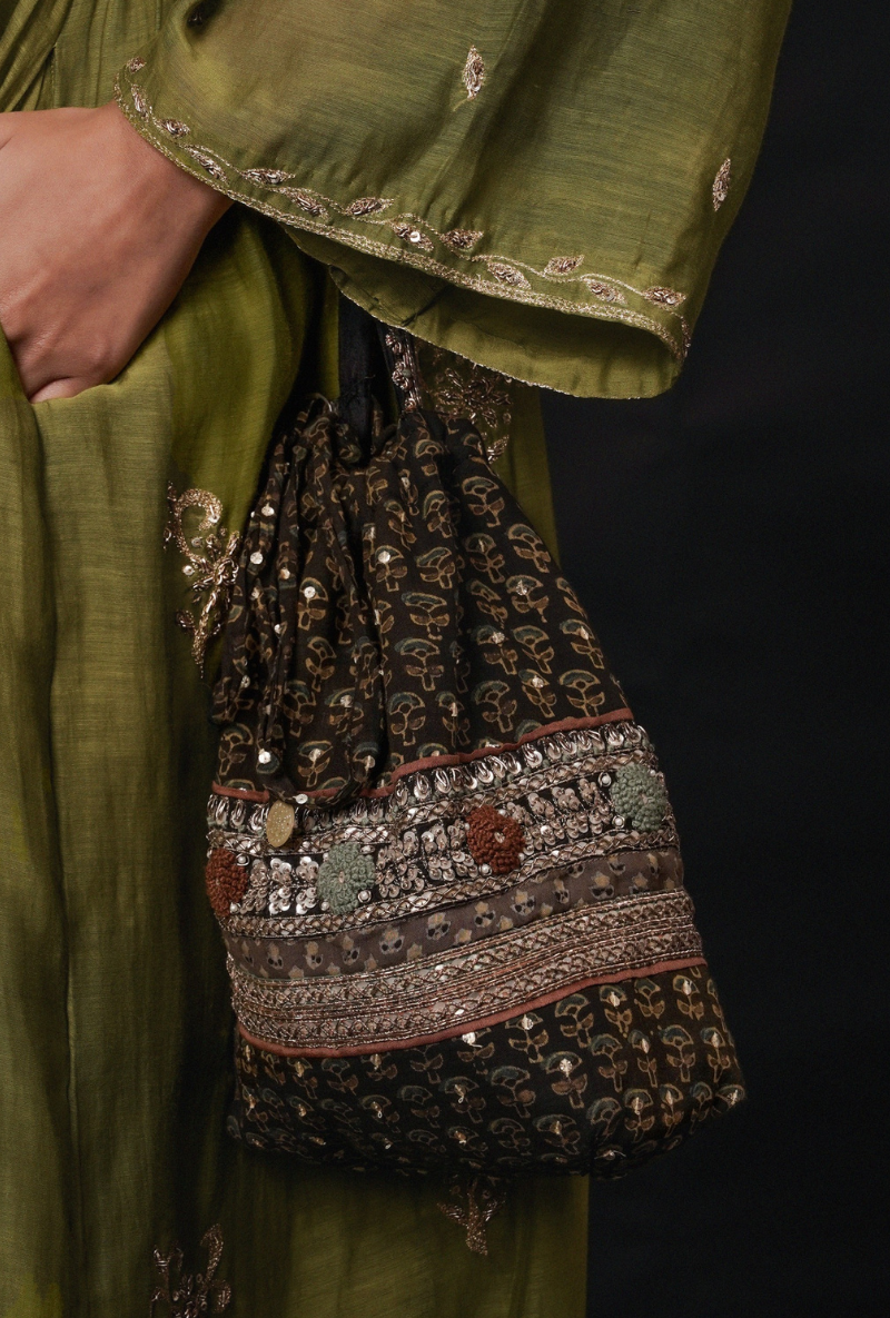 Black Ajrakh Sling Bag