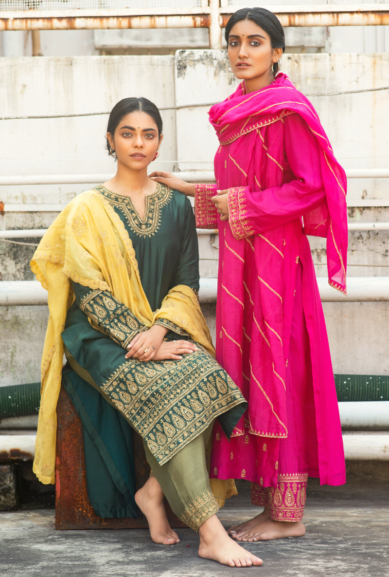Rani Pink Kurta Set