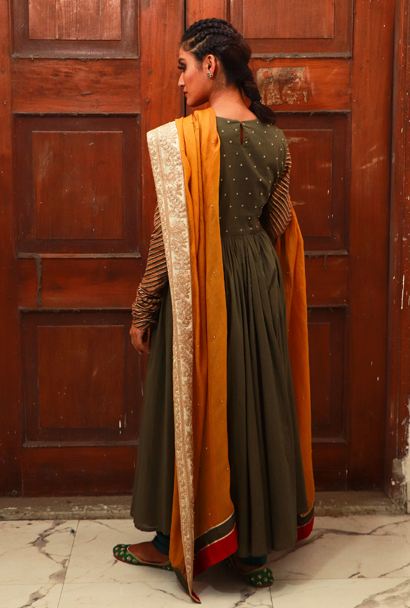 Kale & Mustard Anarkali Set