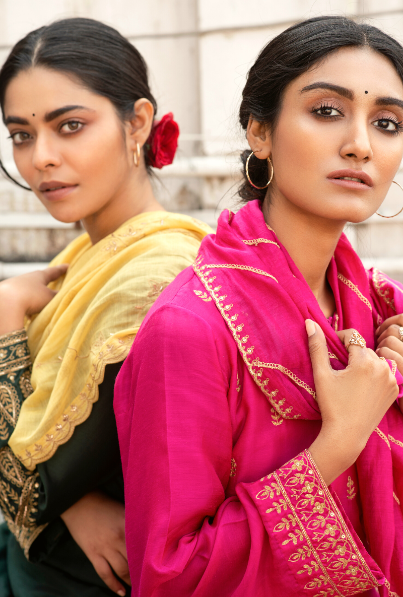Rani Pink Kurta Set