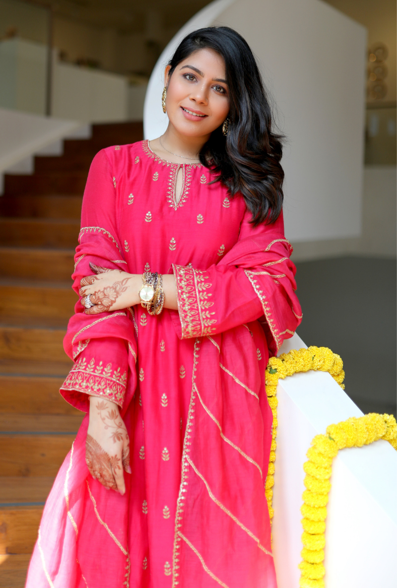 Chikky Goenka In Sakhi Rani Pink Kurta Set