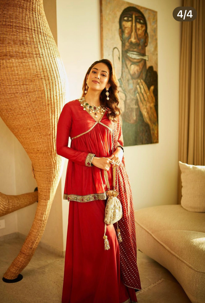 Meera Rajput Kapoor In Hawayein Cross Yoke Embroidered Sharara Set