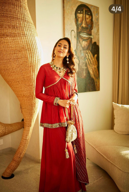 Meera Rajput Kapoor In Hawayein Cross Yoke Embroidered Sharara Set