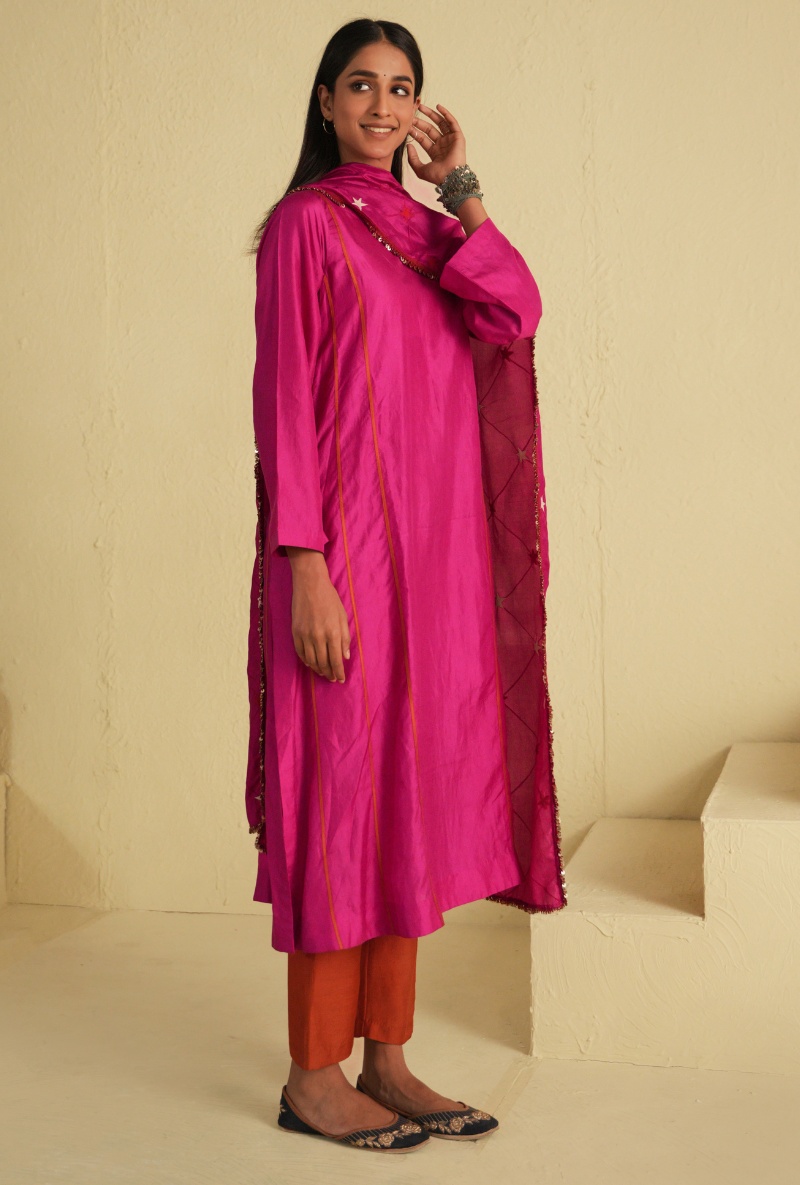 Rangreza A-Line Hotpink Kurta Set