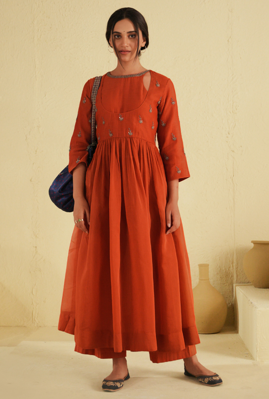 Rangreza Apricot Brandy Yoke Palazzo Set