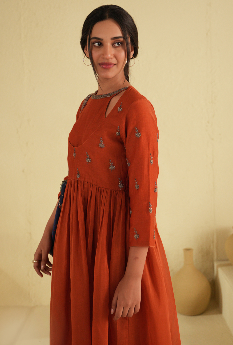 Rangreza Apricot Brandy Yoke Palazzo Set