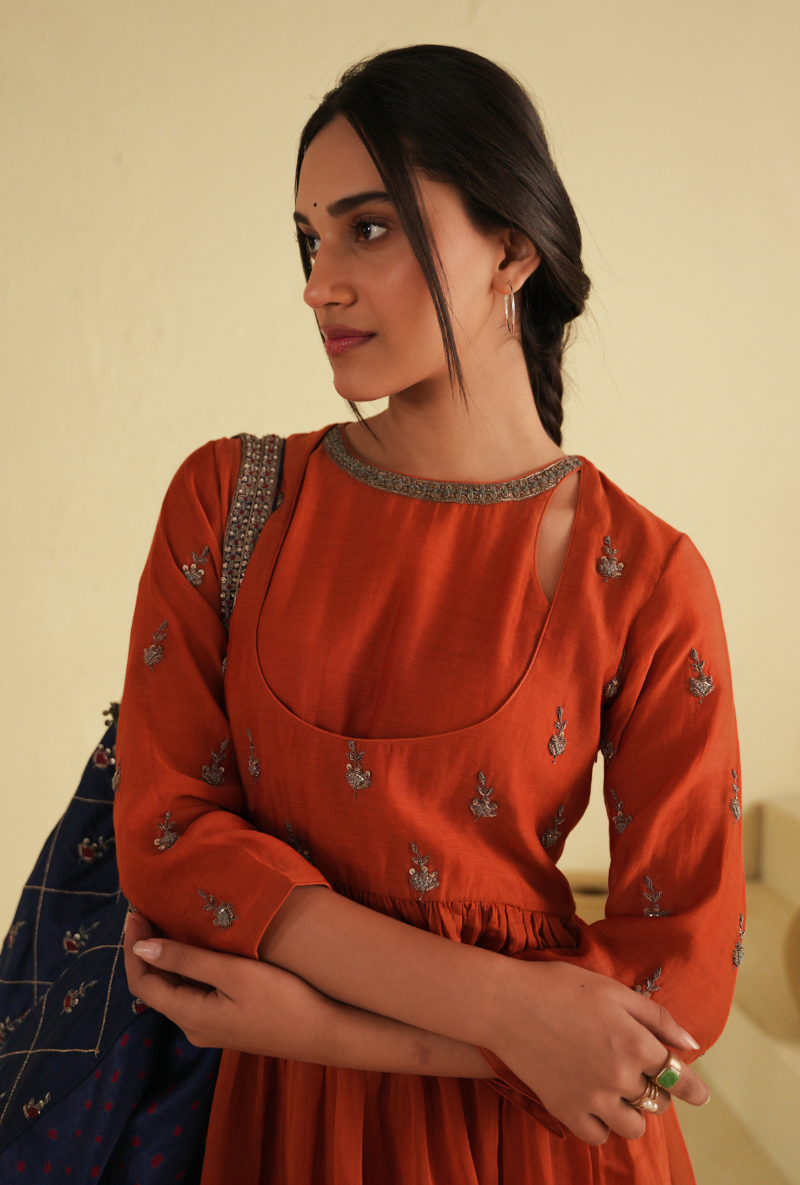 Rangreza Apricot Brandy Yoke Palazzo Set