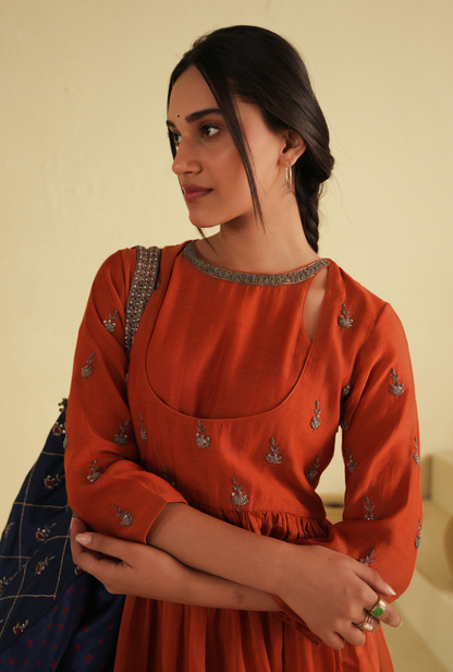 Rangreza Apricot Brandy Yoke Palazzo Set