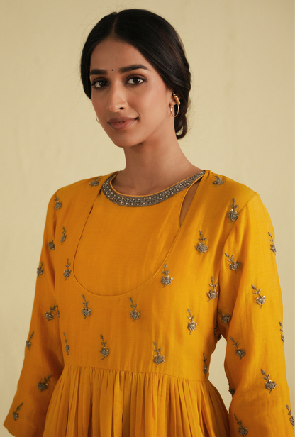 Rangreza Golden Yellow Yoke Palazzo Set