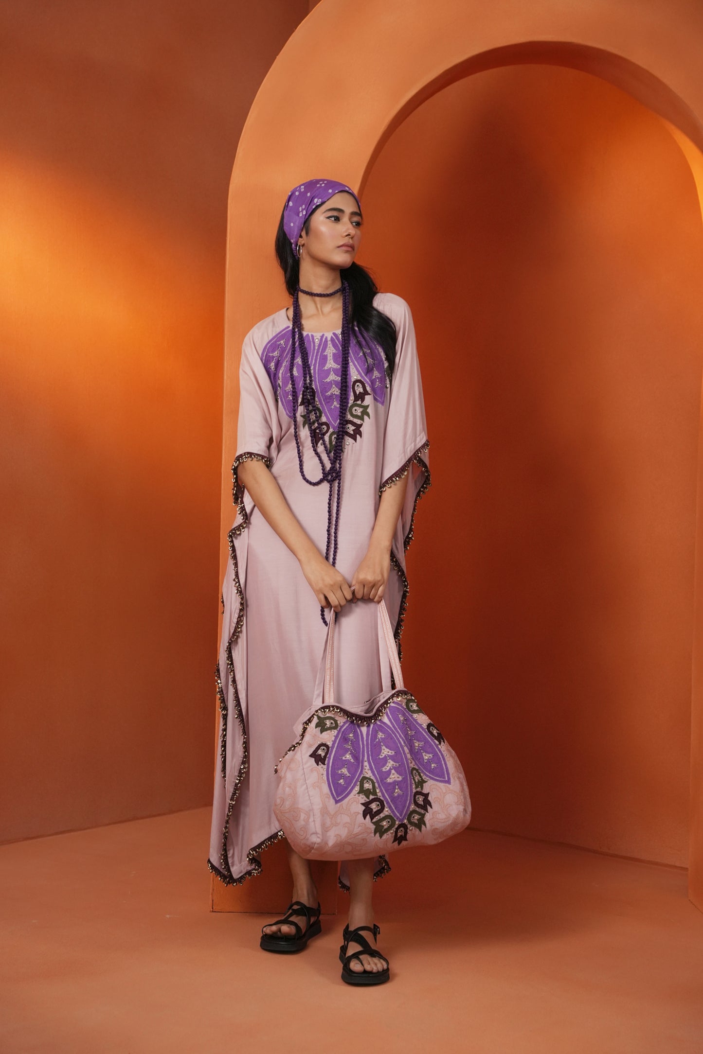 Kachcha Lilac Kaftan