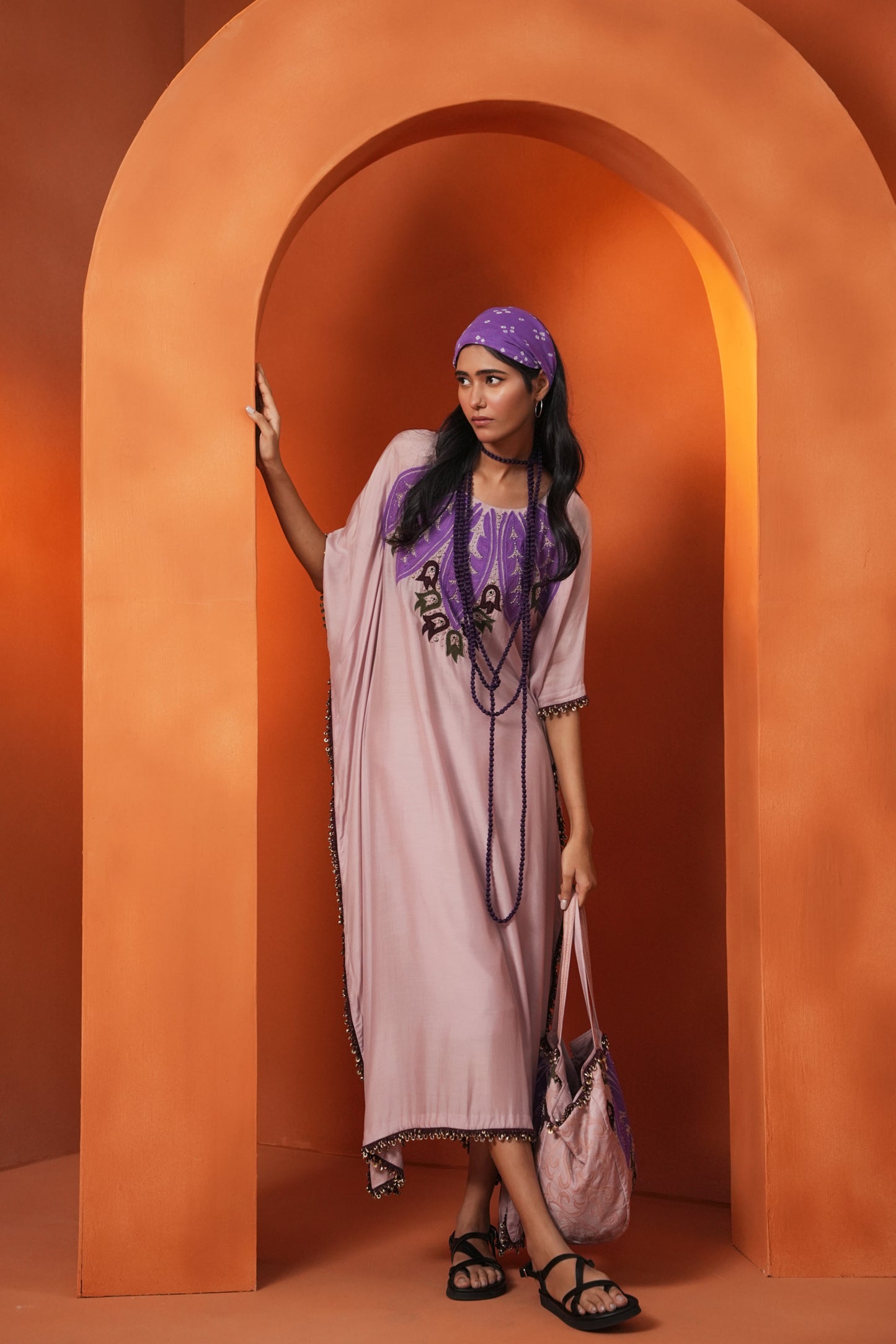 Kachcha Lilac Kaftan