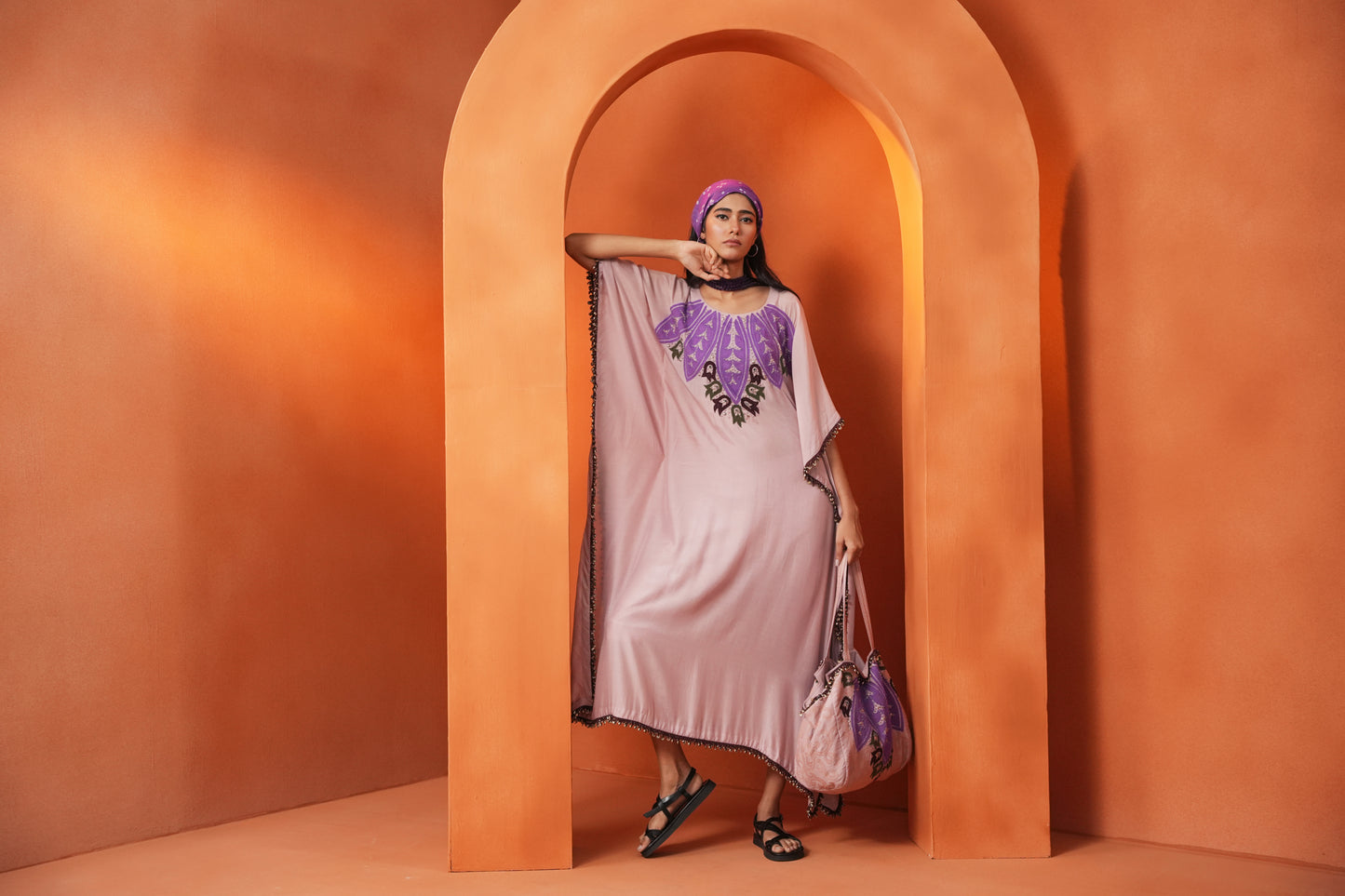 Kachcha Lilac Kaftan