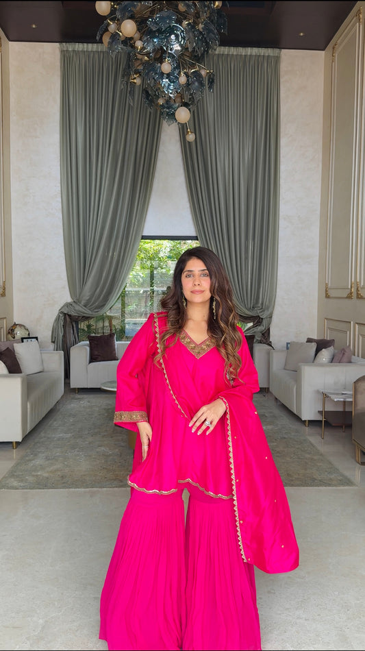 A Regal Ensemble in Pure Silk and Georgette