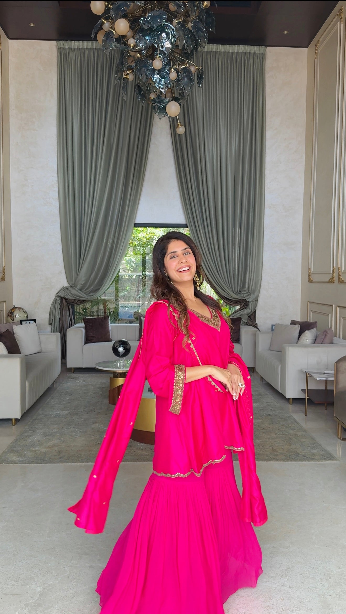A Regal Ensemble in Pure Silk and Georgette