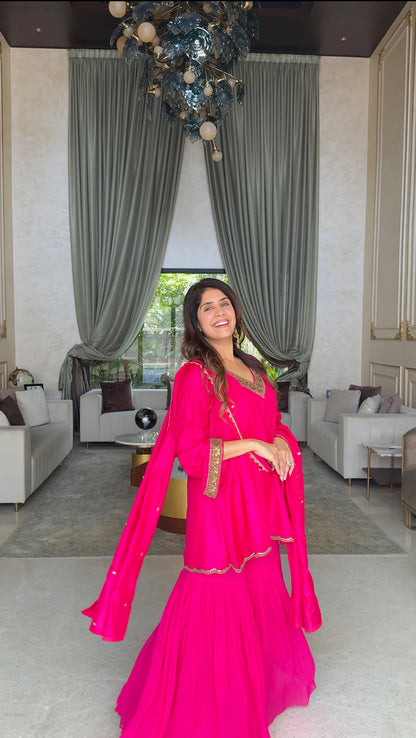 A Regal Ensemble in Pure Silk and Georgette