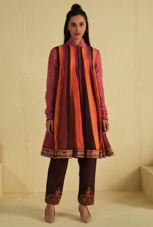 Rangreza Multicolour Short Kalidar Set