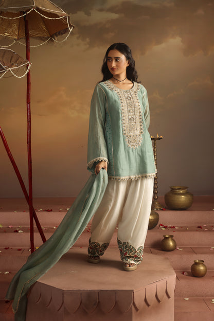 Kripa Blue Haze Farshi Salwar Set