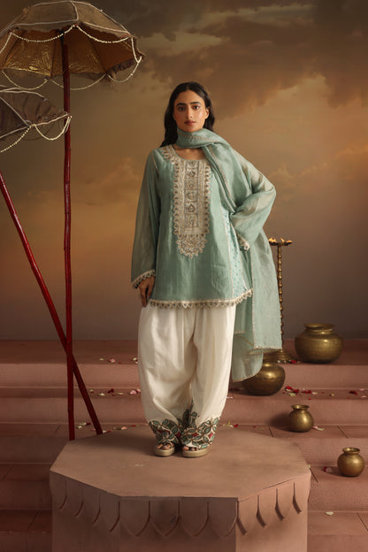 Kripa Blue Haze Farshi Salwar Set
