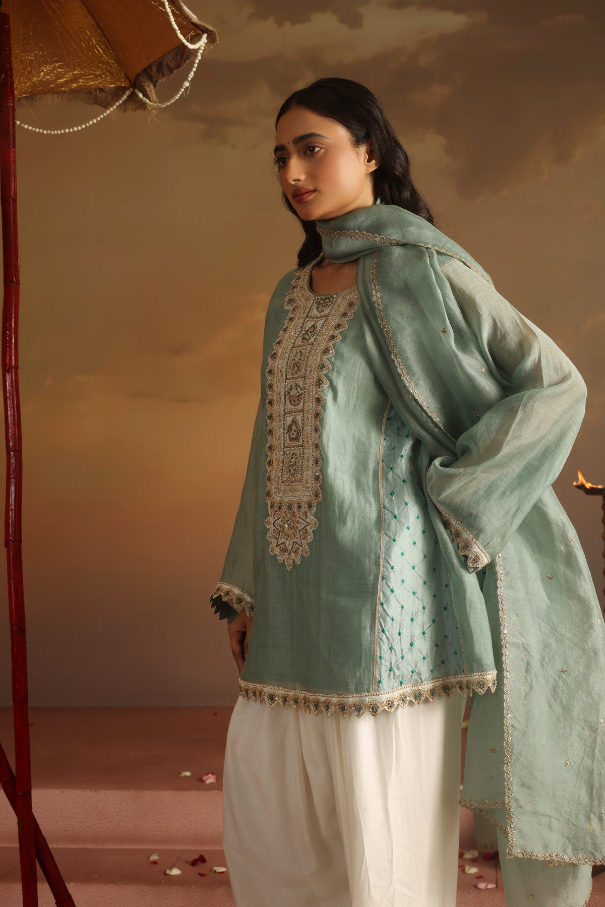 Kripa Blue Haze Farshi Salwar Set