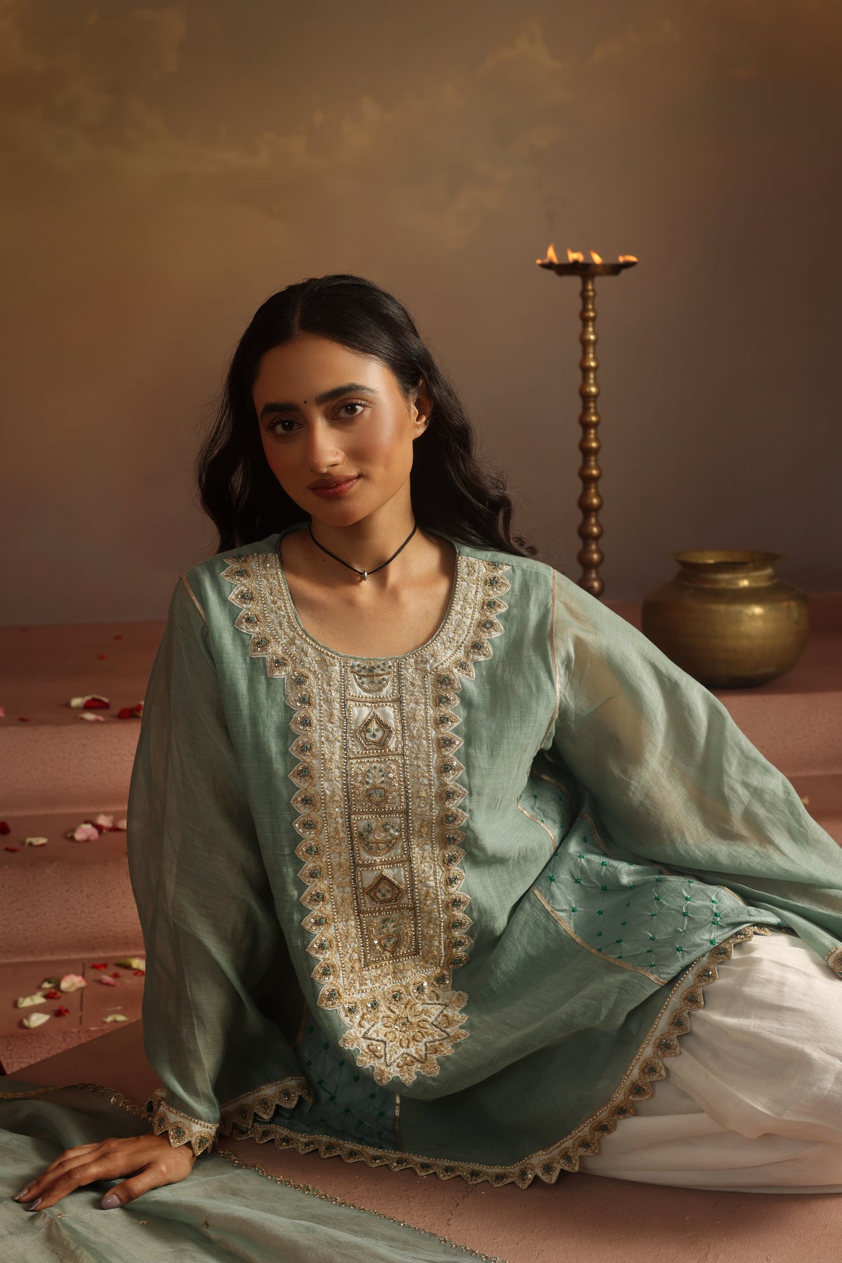 Kripa Blue Haze Farshi Salwar Set