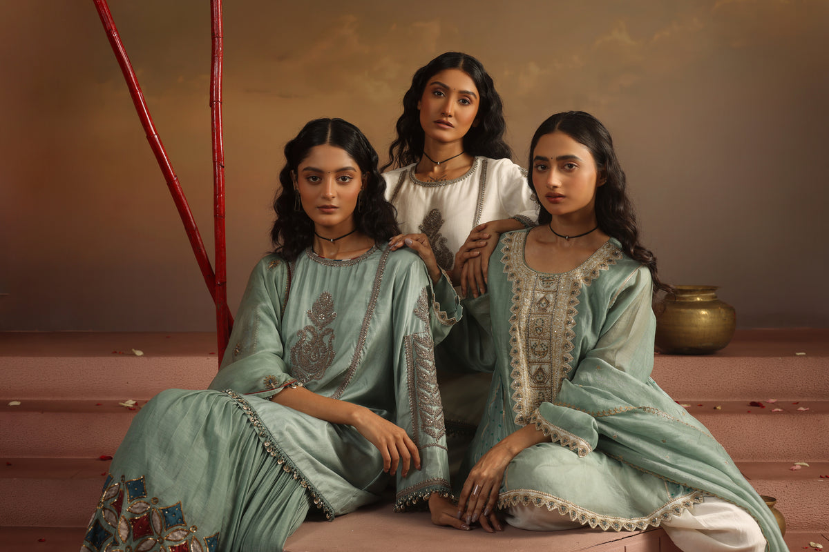 Kripa Blue Haze Farshi Salwar Set