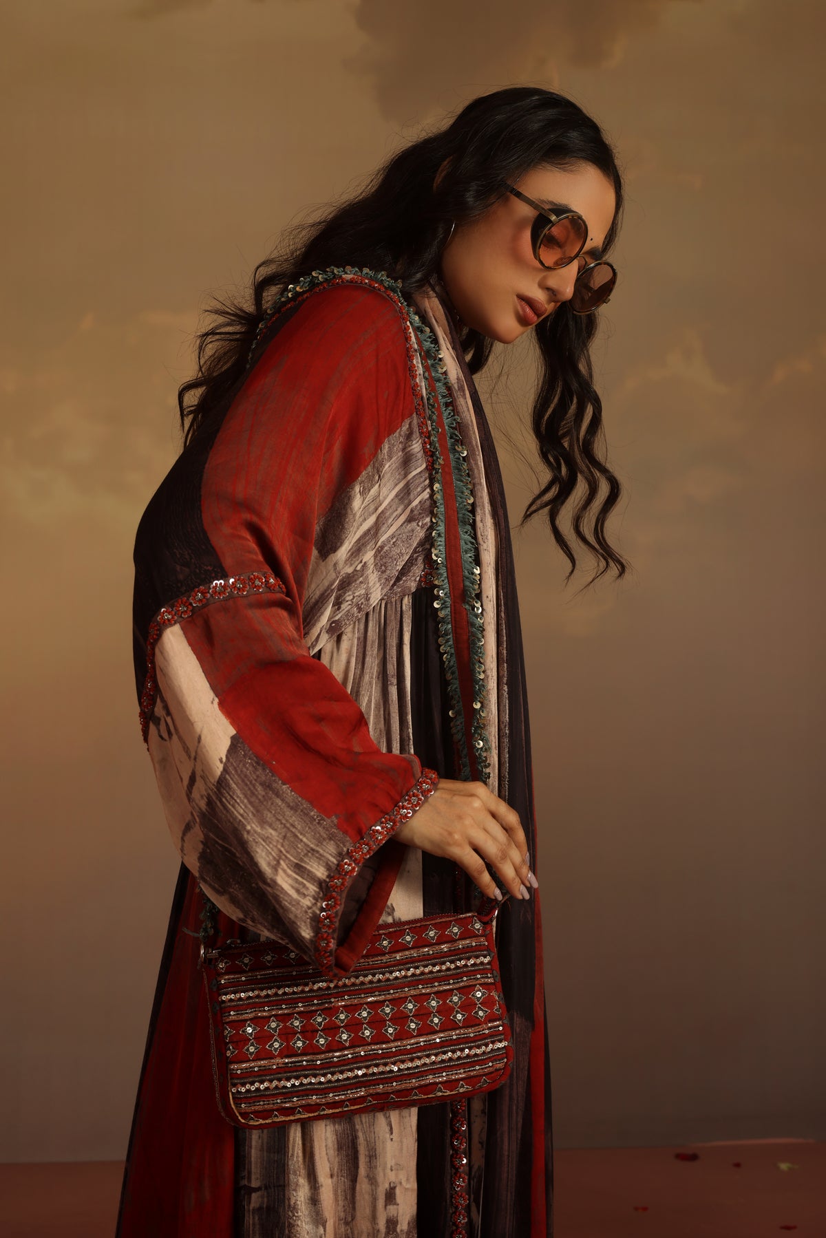 Blood Red RADHIKA SLING BAG
