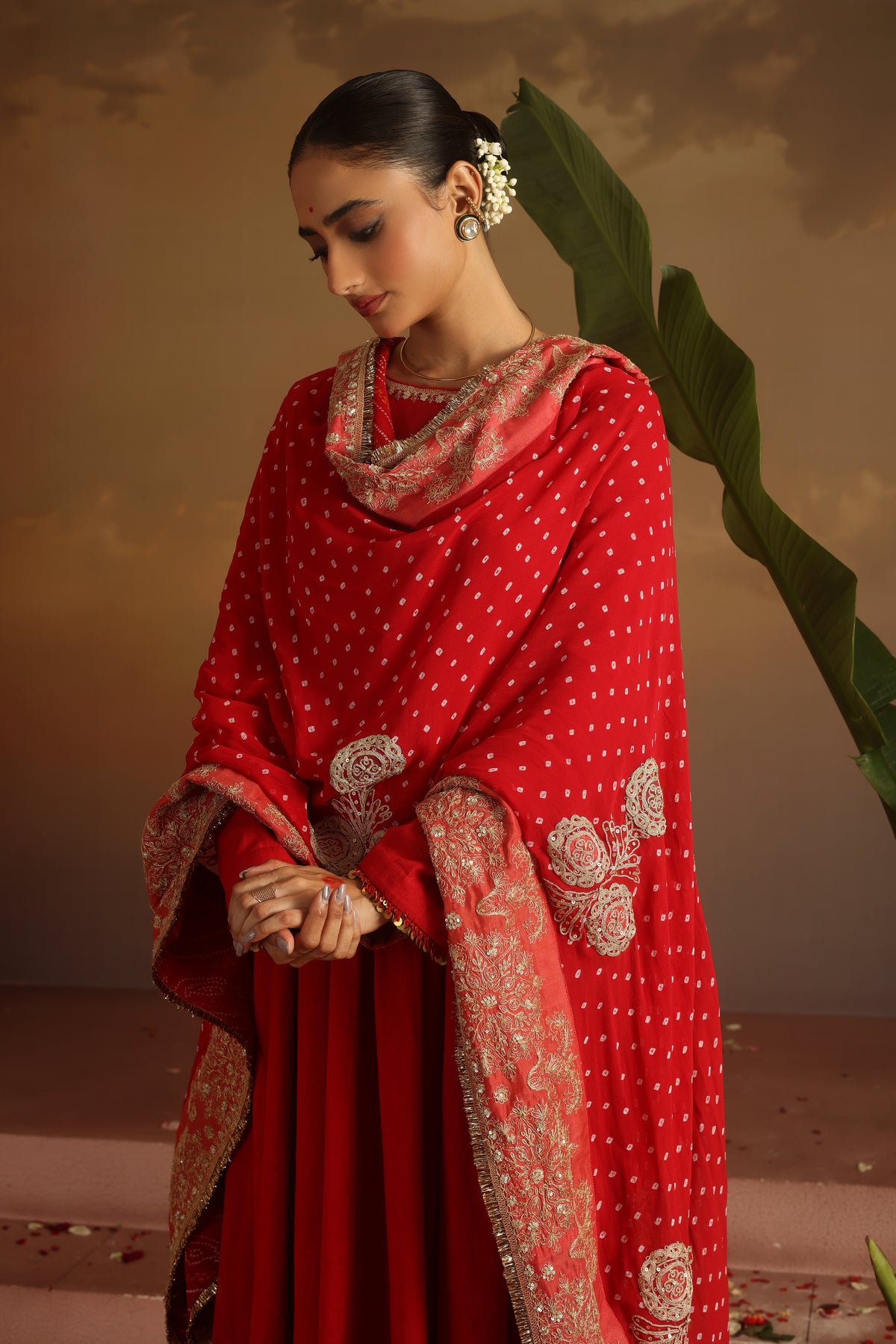 Kripa Red Kalidar Set