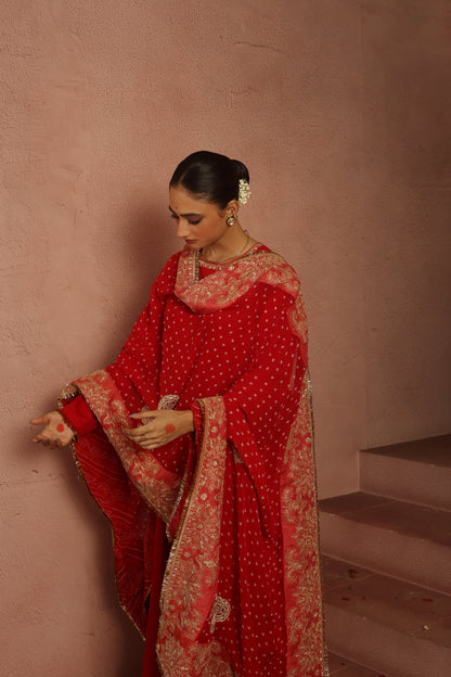 Kripa Red Kalidar Set