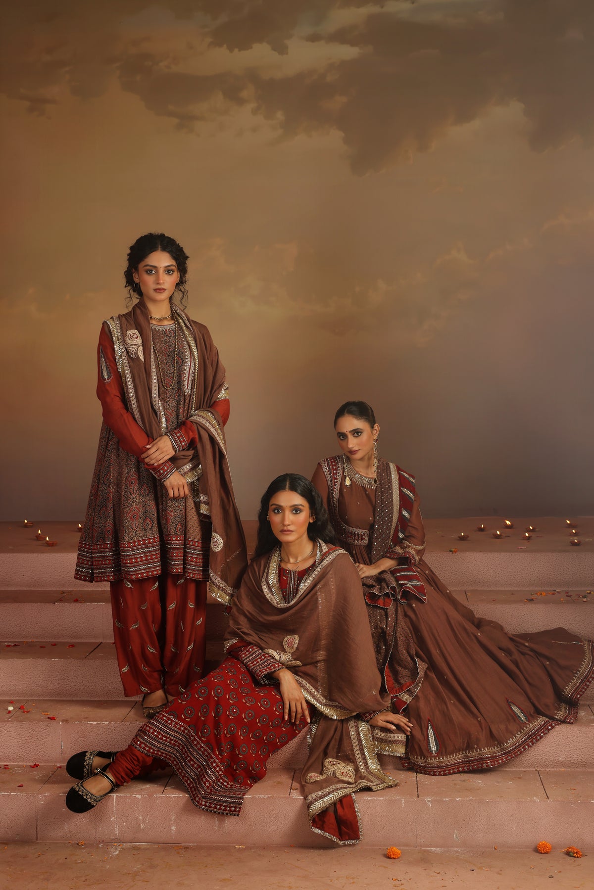 Kripa Blood Red Straight Cut Kurta Set