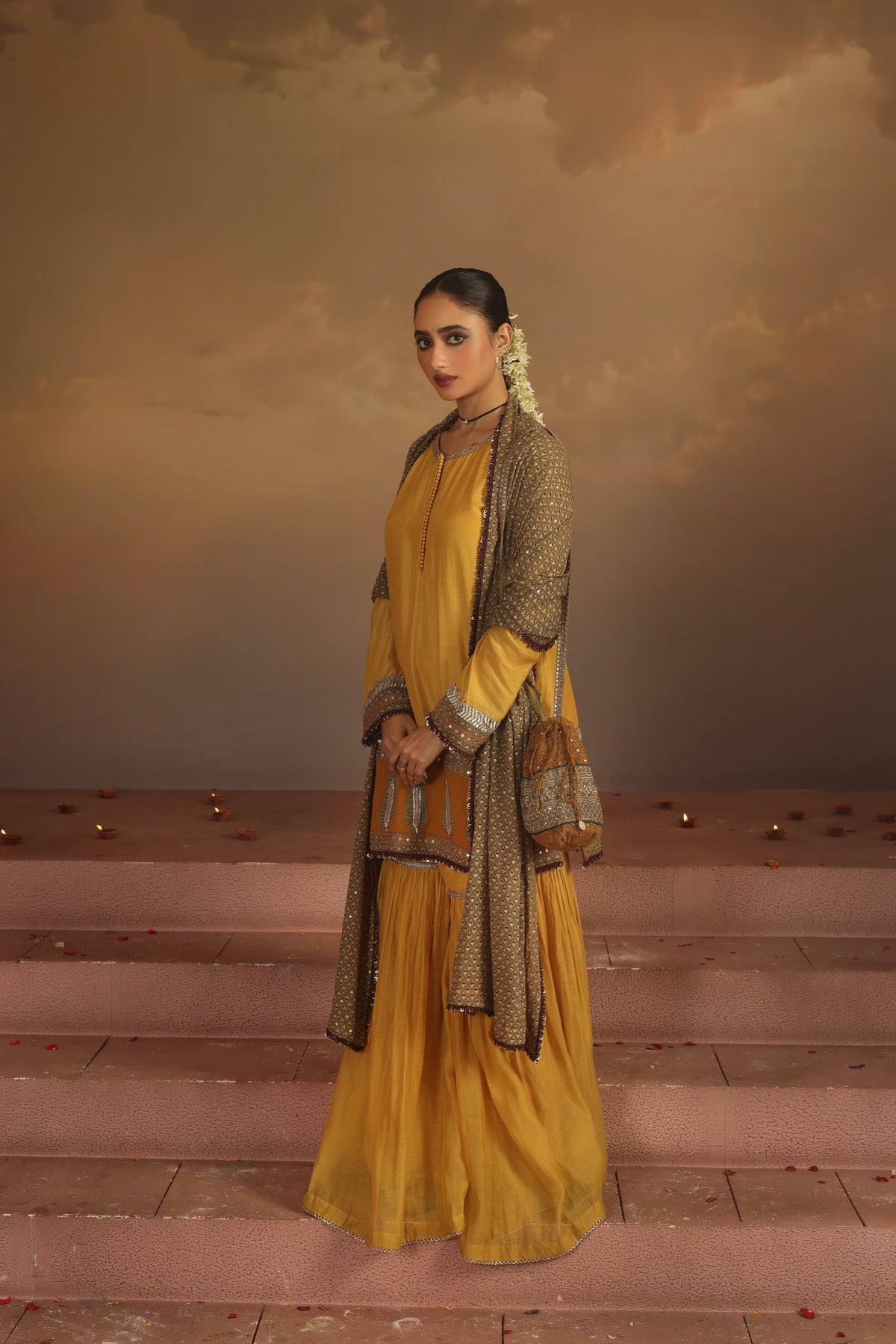 Kripa Sauterne Sauterne Gharara Set