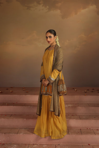 Kripa Sauterne Sauterne Gharara Set