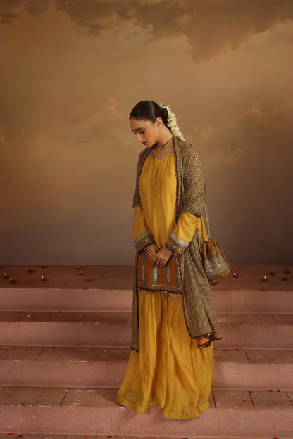 Kripa Sauterne Sauterne Gharara Set