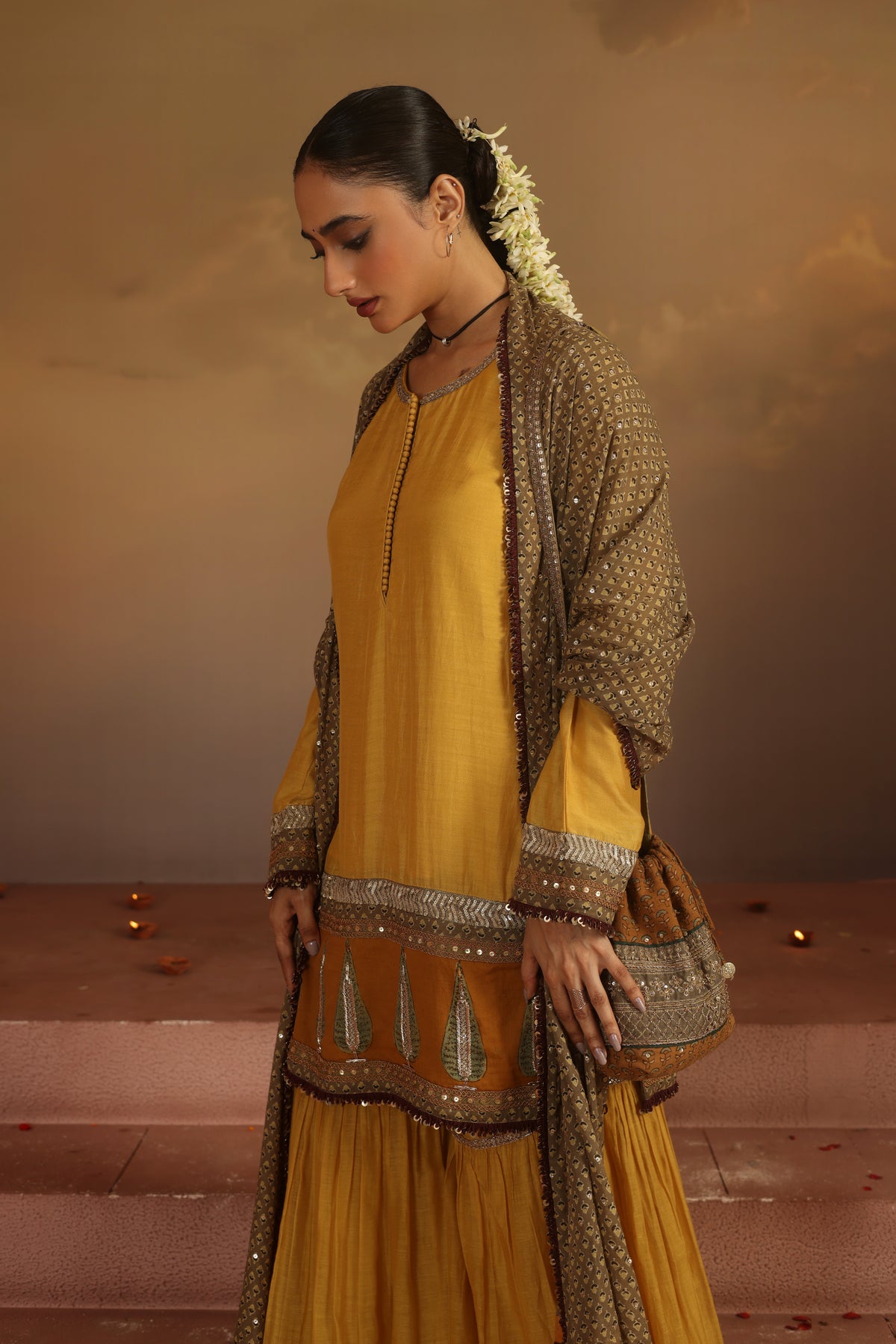 Kripa Sauterne Sauterne Gharara Set