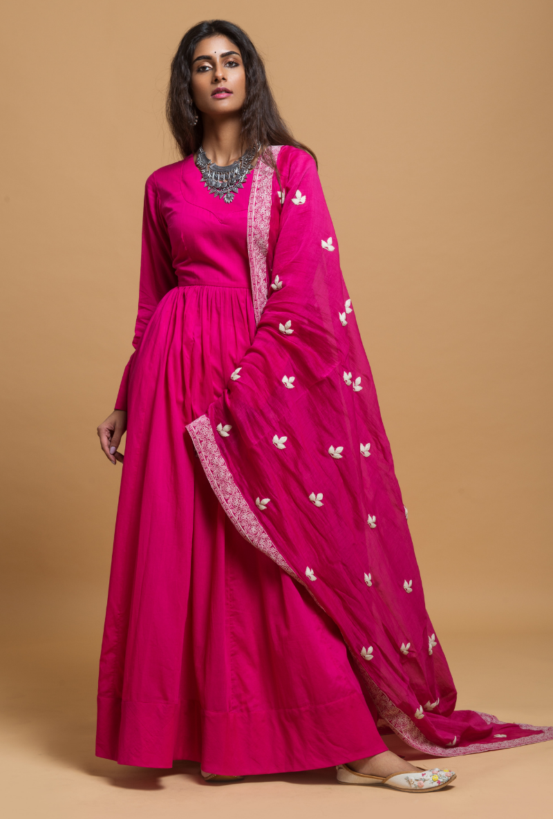 Pink Anarkali Set