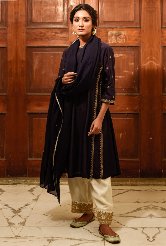Gudiya Ink Purple & Ivory Salwar Set