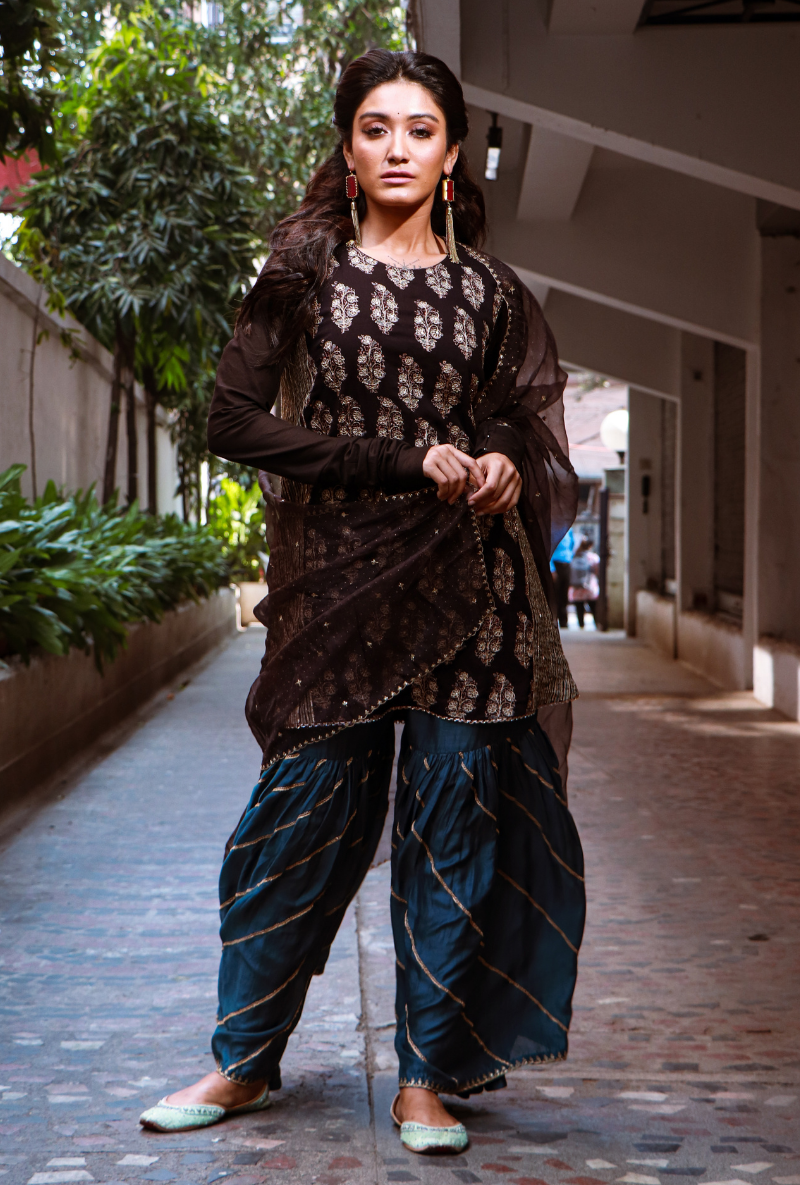 Gudiya Black Dori  Sharara Set