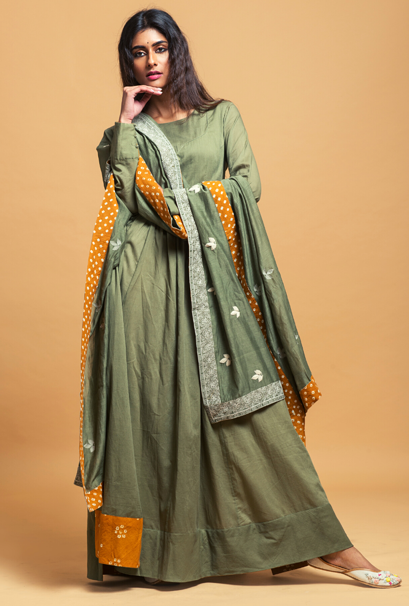 Powder Green Anarkali Set