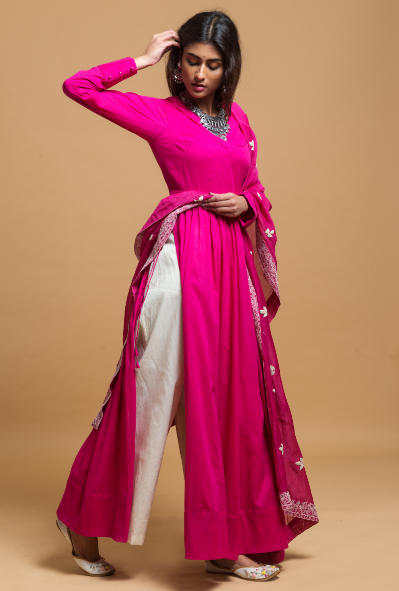Pink Anarkali Set