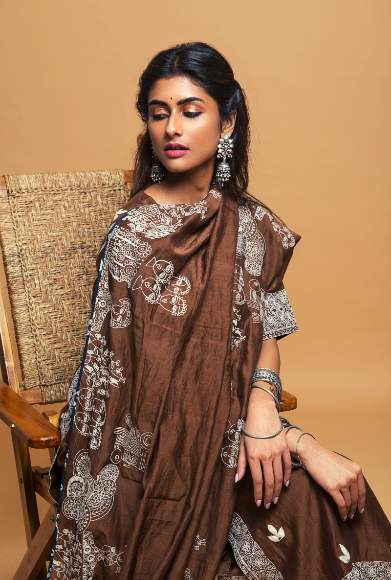 Chocolate Straight Fit Kurta Set
