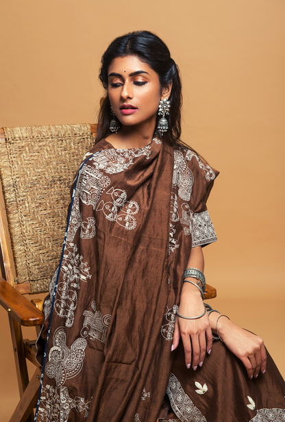 Chocolate Straight Fit Kurta Set