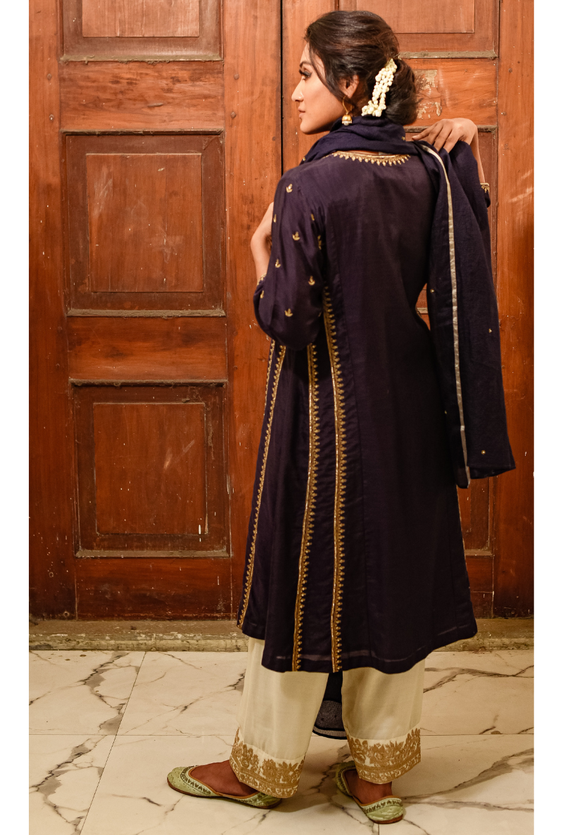 Gudiya Ink Purple & Ivory Salwar Set