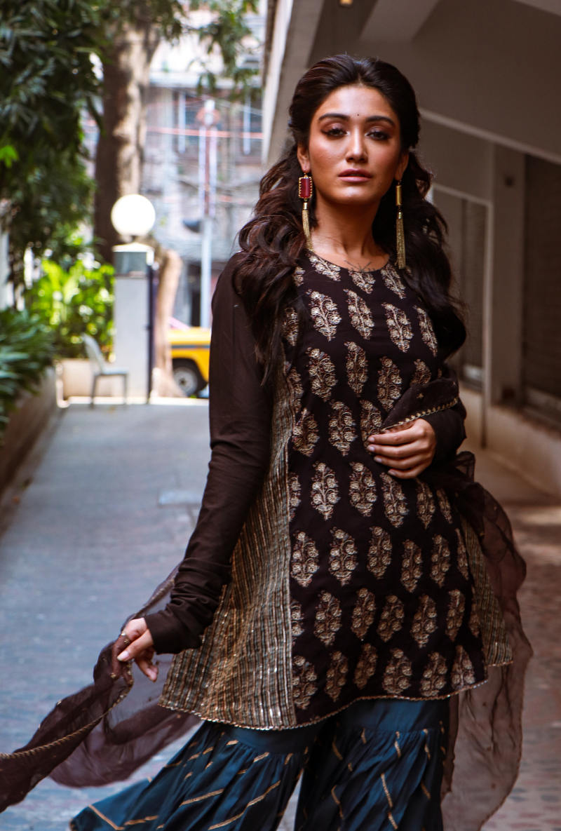 Gudiya Black Dori  Sharara Set