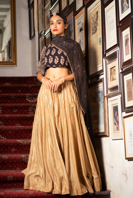 Hasti Military Green Lehenga Set