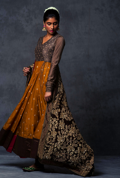 Mustard & Taupe Angarakha Set