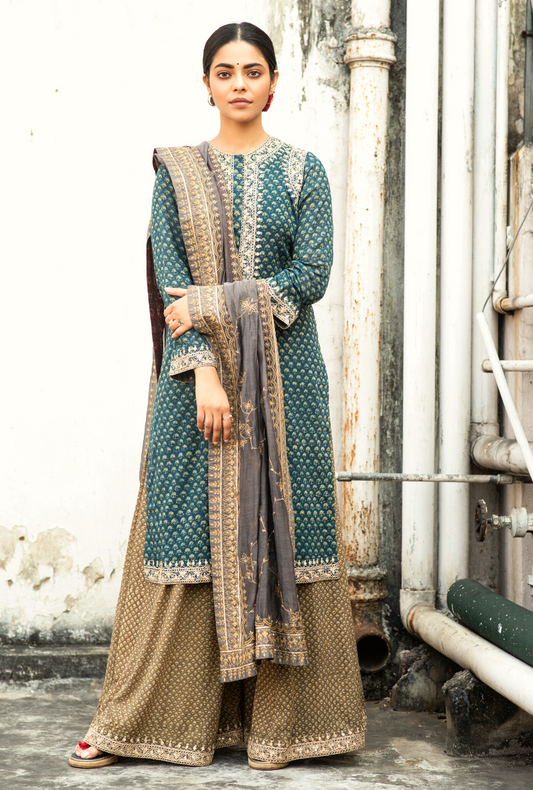 Sakhi Earth Grey Ajrakh Kurta Set