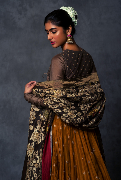 Mustard & Taupe Angarakha Set