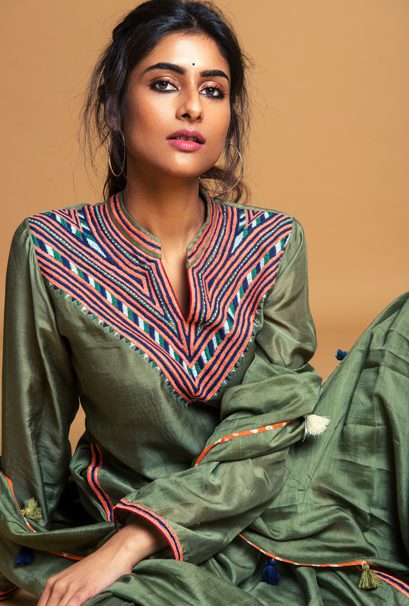 Powder Green Dhoti Pants Set