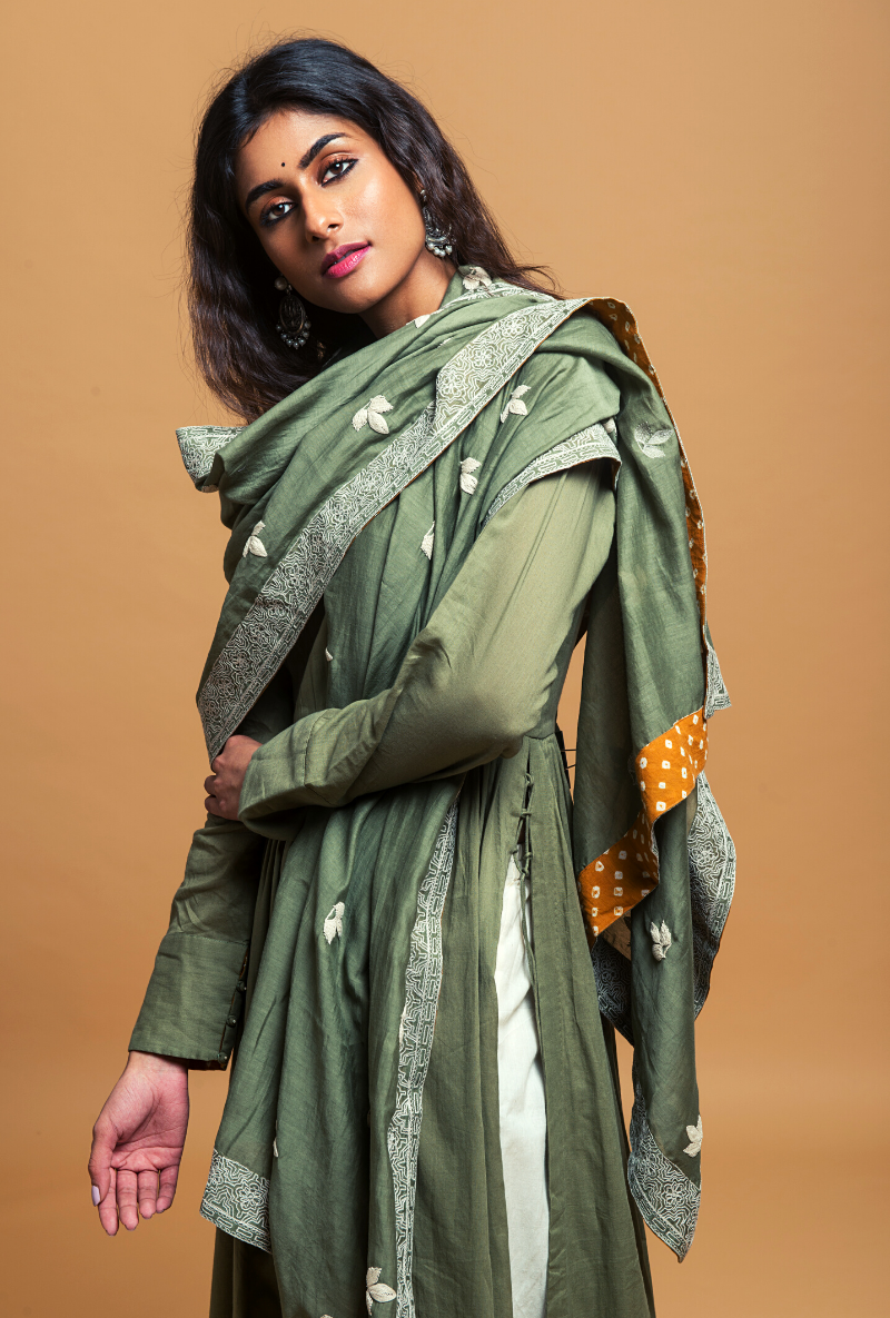 Powder Green Anarkali Set