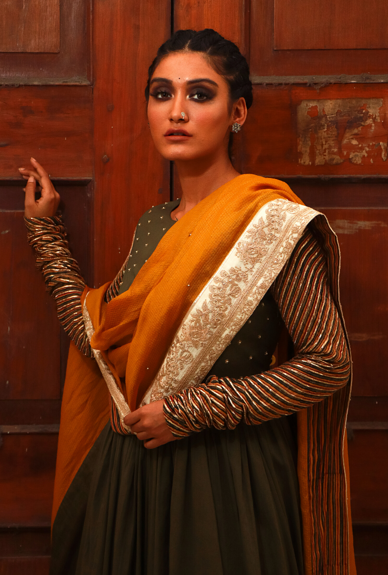 Kale & Mustard Anarkali Set
