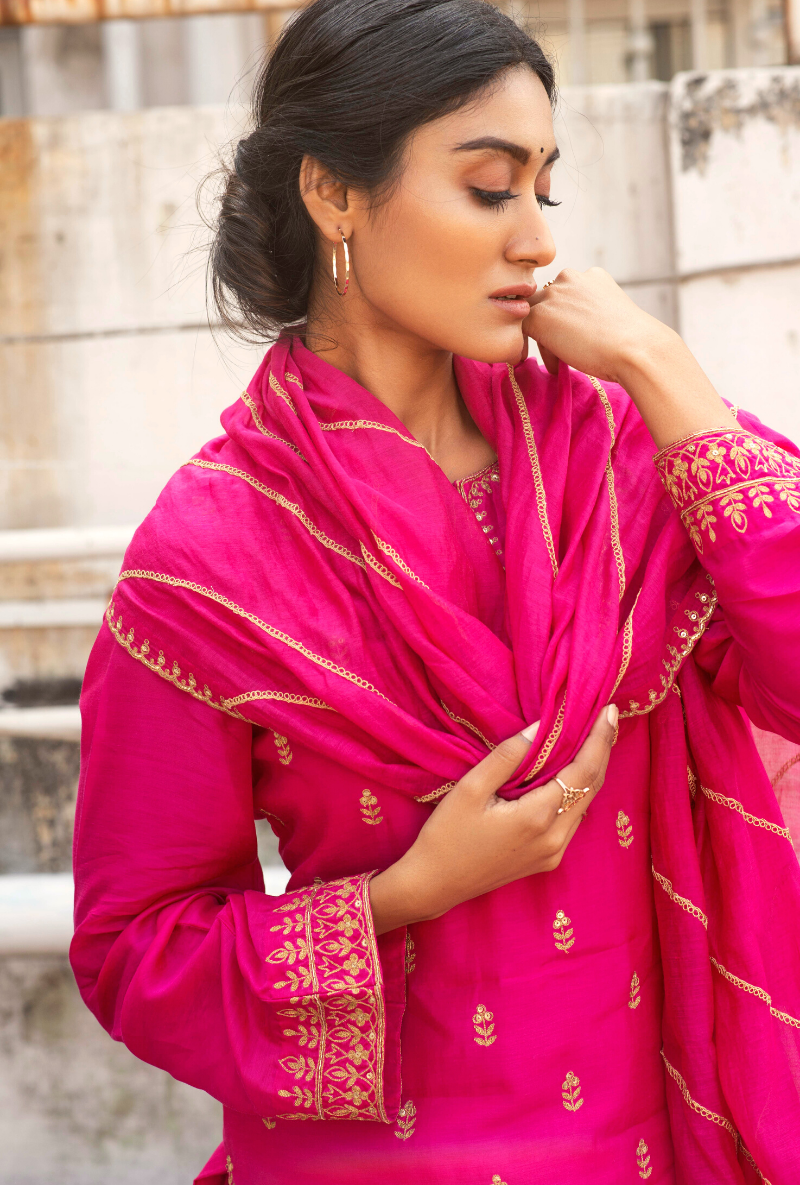 Rani Pink Kurta Set